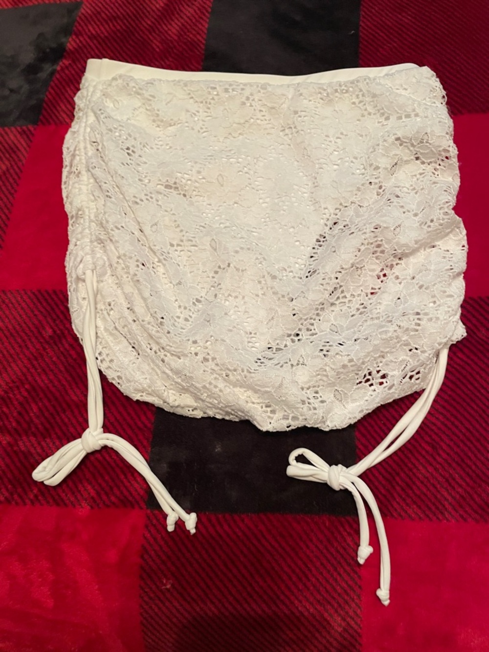 White Lace Swim Coverup Skirt